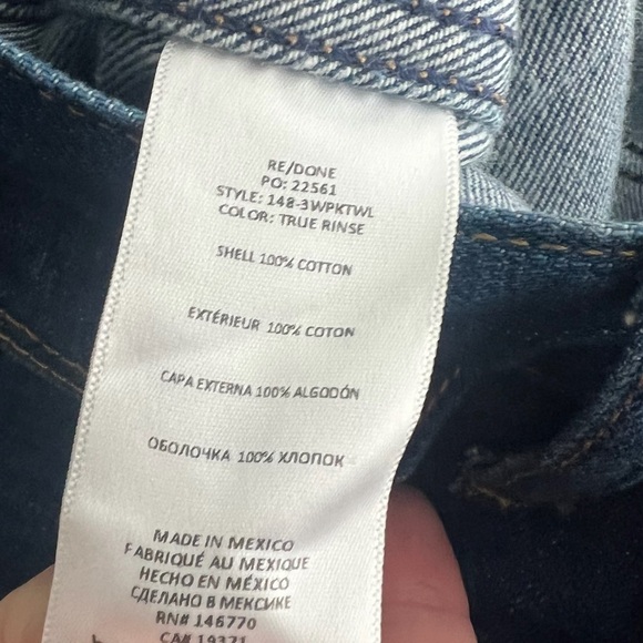 Re/Done NWT Denim Jeans Size 25 US
70s Wide Leg Pocket in True Rinse Blue - Picture 12 of 13